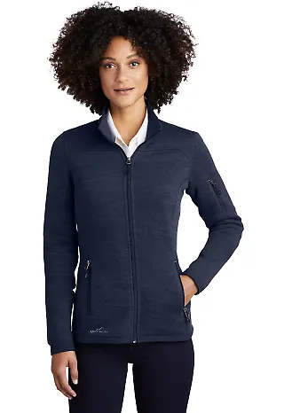 Eddie Bauer EB251 Ladies Sweater Fleece Full-Z River Blue Hth front view