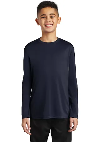 Port & Company PC380YLS     Youth Long Sleeve Perf Deep Navy front view