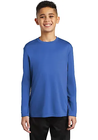 Port & Company PC380YLS     Youth Long Sleeve Perf Royal front view
