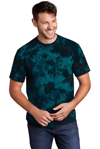 Port & Company PC145     Crystal Tie-Dye Tee Black/Teal front view