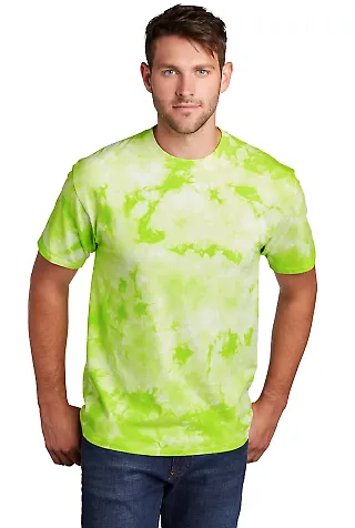 Port & Company PC145     Crystal Tie-Dye Tee Lemon Lime front view