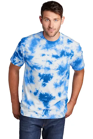 Port & Company PC145 Crystal Tie-Dye Tee True Royal front view