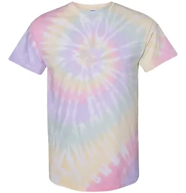 Dynomite 200MS Multi-Color Spiral Short Sleeve T-S in Hazy rainbow front view
