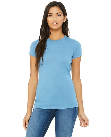 BELLA 6004 Womens Favorite T-Shirt in Ocean blue front view
