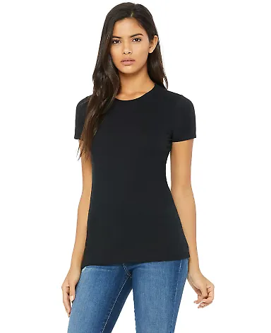 BELLA 6004 Womens Favorite T-Shirt in Solid blk blend front view