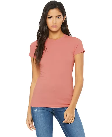 BELLA 6004 Womens Favorite T-Shirt in Heather pink front view