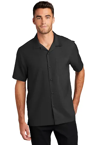 Port Authority Clothing W400 Button Up Shirt Black front view