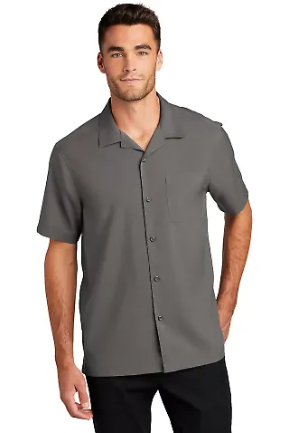 Port Authority Clothing W400 Button Up Shirt Graphite front view