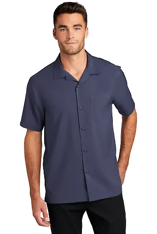Port Authority Clothing W400 Button Up Shirt True Navy front view