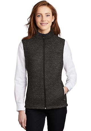 Port Authority Clothing L236 Port Authority Lad in Black heather front view