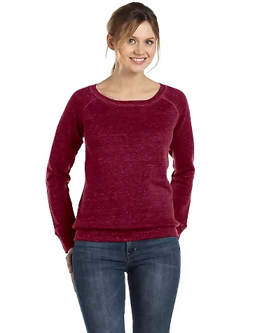 BELLA 7501 Womens Fleece Pullover Sweatshirt in Cardinal trbibld front view