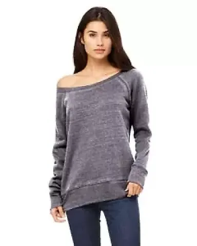 BELLA 7501 Womens Fleece Pullover Sweatshirt in Grey acid fleece front view