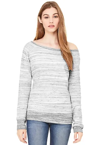 BELLA 7501 Womens Fleece Pullover Sweatshirt in Lt grey marble front view
