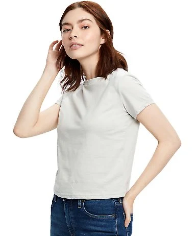 US Blanks US521 Women's Crop Crew T in Silver front view