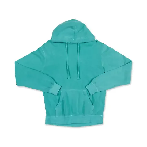 Garment Dyed Hoodie Aqua front view