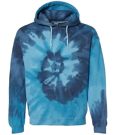 Dyenomite 680VR Blended Hooded Sweatshirt in Blue tide front view