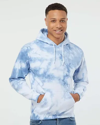Dyenomite 680VR Blended Hooded Sweatshirt in Cloudy sky crystal front view