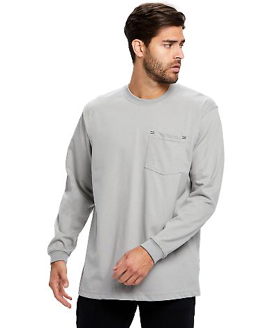 US Blanks 5544US Men's Flame Resistant Long Sleeve in Silver front view