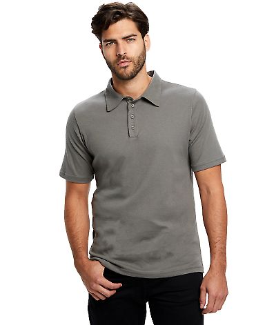 Men's Jersey Interlock Polo T-Shirt in Asphalt front view
