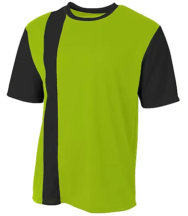 A4 Apparel NB3016 Youth Legend Soccer Jersey LIME/ BLACK front view