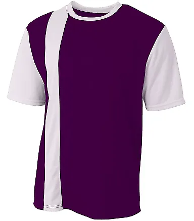 A4 Apparel NB3016 Youth Legend Soccer Jersey PURPLE/ WHITE front view