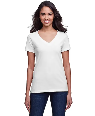 Next Level Apparel 4240 Women's Eco Performance V in White front view