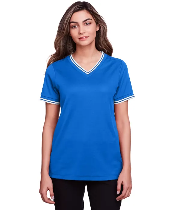 Devon and Jones DG20CW Ladies' CrownLux Performanc FRENCH BLU/ WHT