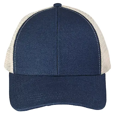 econscious EC7093 Unisex Hemp Eco Trucker Recycled in Navy/ oyster front view