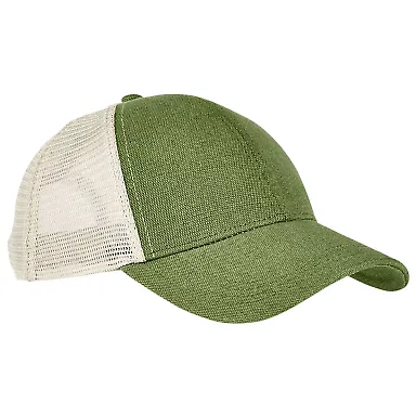 econscious EC7093 Unisex Hemp Eco Trucker Recycled in Olive/ oyster front view