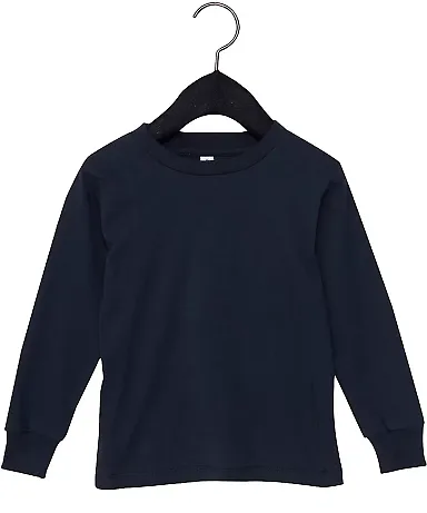 Bella + Canvas 3501T Toddler Jersey Long Sleeve Te NAVY front view