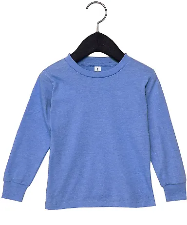 Bella + Canvas 3501T Toddler Jersey Long Sleeve Te HTHR COLUM BLUE front view