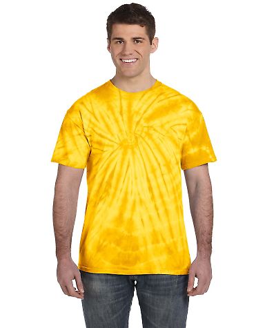 Tie-Dye CD101 Adult 5.4 oz. 100% Cotton Spider T-S in Spider gold front view
