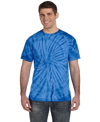 Tie-Dye CD101 Adult 5.4 oz. 100% Cotton Spider T-S in Spider royal front view