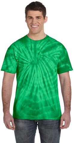 Tie-Dye CD101 Adult 5.4 oz. 100% Cotton Spider T-S in Spider kelly front view