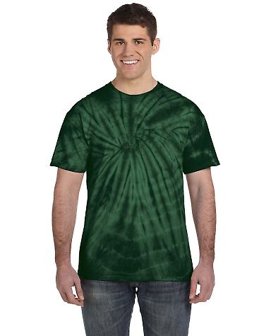 Tie-Dye CD101 Adult 5.4 oz. 100% Cotton Spider T-S in Spider green front view