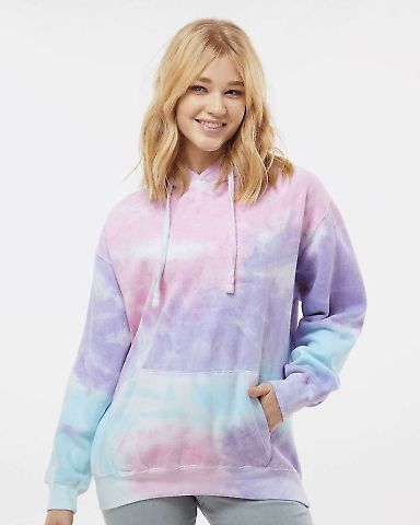 Tie-Dye CD877 Adult 8.5 oz. d Pullover Hood in Cotton candy front view