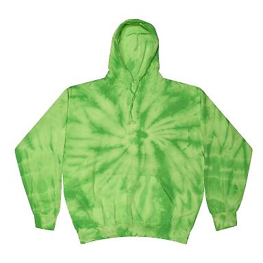 Tie-Dye CD877 Adult 8.5 oz. d Pullover Hood in Spider lime front view