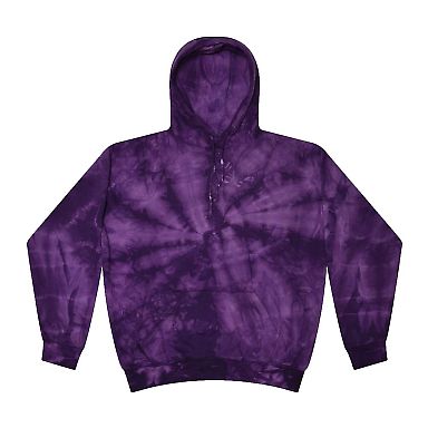 Tie-Dye CD877 Adult 8.5 oz. d Pullover Hood in Spider purple front view