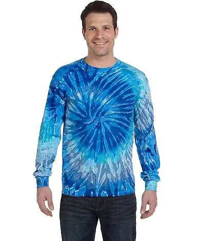 Tie-Dye CD2000 Adult 5.4 oz. 100% Cotton Long-Slee in Blue jerry front view