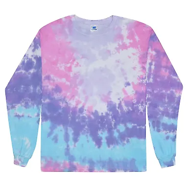 Tie-Dye CD2000 Adult 5.4 oz. 100% Cotton Long-Slee in Cotton candy front view