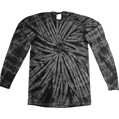 Tie-Dye CD2000Y Youth Long-Sleeve Tee in Spider black front view