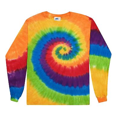 Tie-Dye CD2000Y Youth Long-Sleeve Tee in Prism front view
