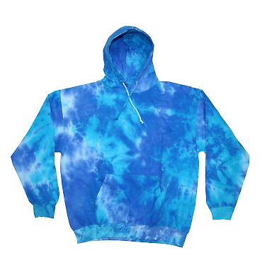 Tie-Dye CD877Y Youth 8.5 oz Pullover Hooded Sweats in Blue mix front view