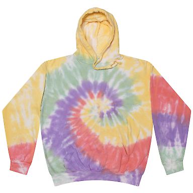Tie-Dye CD877Y Youth 8.5 oz Pullover Hooded Sweats in Zen rainbow front view