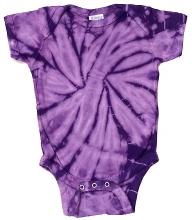 Tie-Dye CD5100 Infant Creeper in Spiral purple front view
