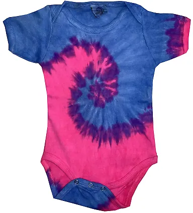 Tie-Dye CD5100 Infant Creeper in Flo blue/ pink front view