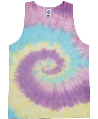 Tie-Dye CD3500 Adult 5.4 oz. 100% Cotton Tank Top in Jellybean front view