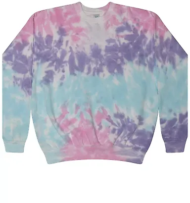 Tie-Dye H8100 Adult 8.5 oz., 80/20 crew neck fleec in Cotton candy front view