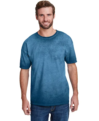 Tie-Dye CD1310 Adult Oil Wash T-Shirt NAVY front view
