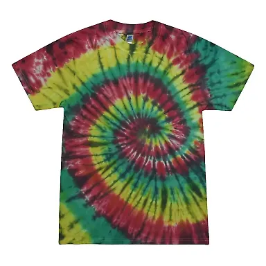 Tie-Dye CD1090 Adult Burnout Festival T-Shirt in Rasta front view